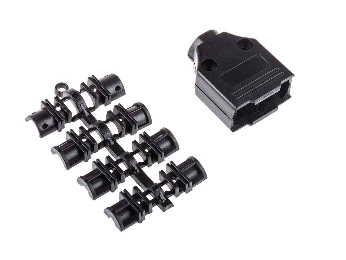 MH Connectors MHDTPPK Series ABS D Sub Backshell, 9 Way, Strain Relief