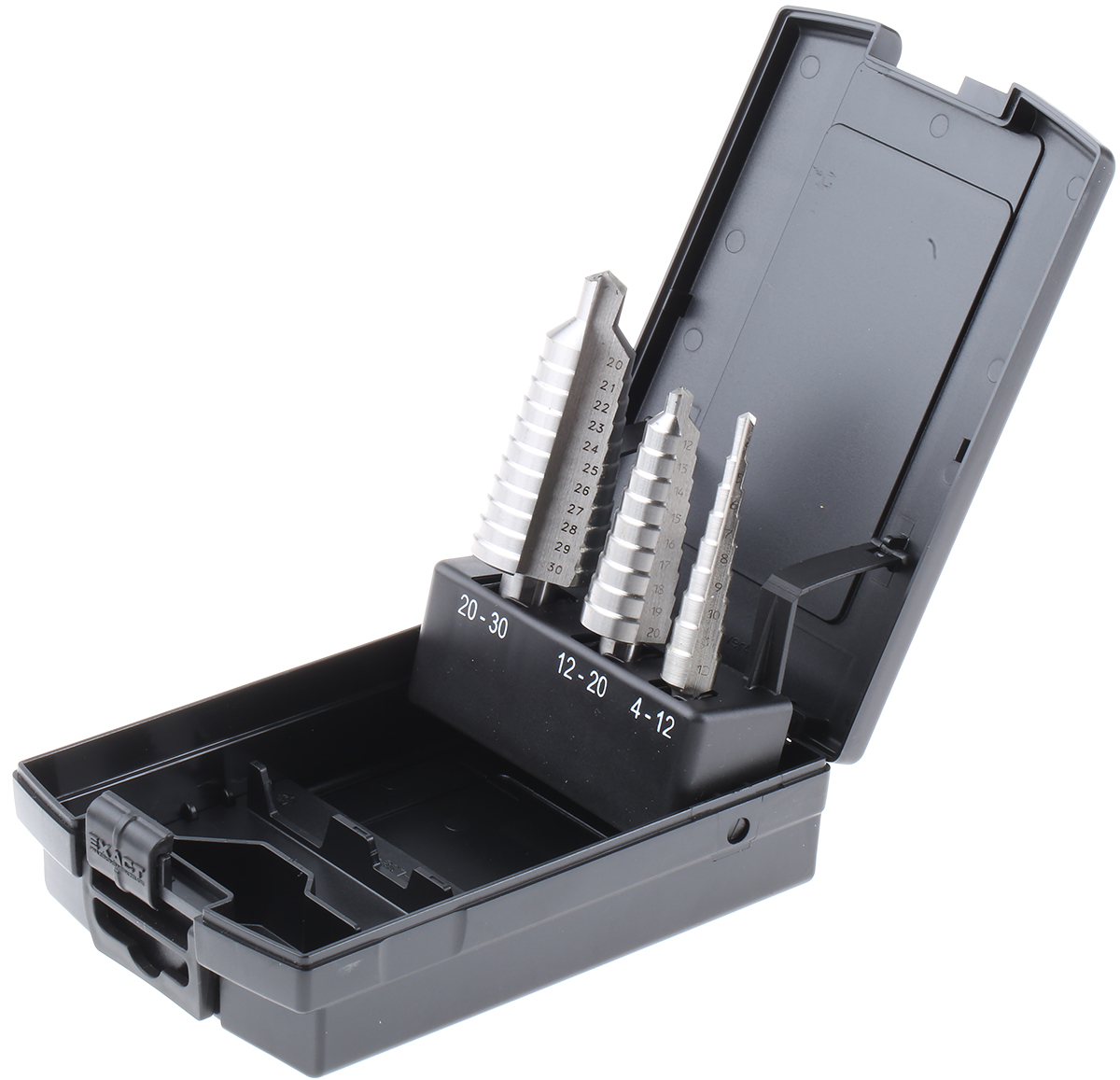 EXACT 3-Piece Step Drill Bit Set for Metal, 30mm Max, 4mm Min, HSS Bits