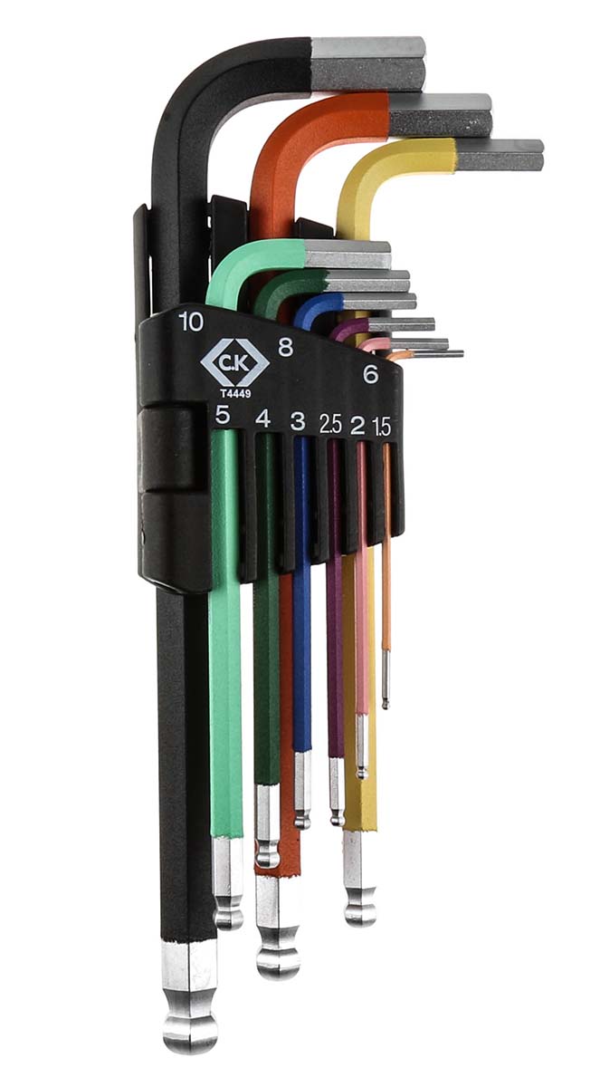 CK 9 piece L Shape Metric Hex Key Set, 1.5mm