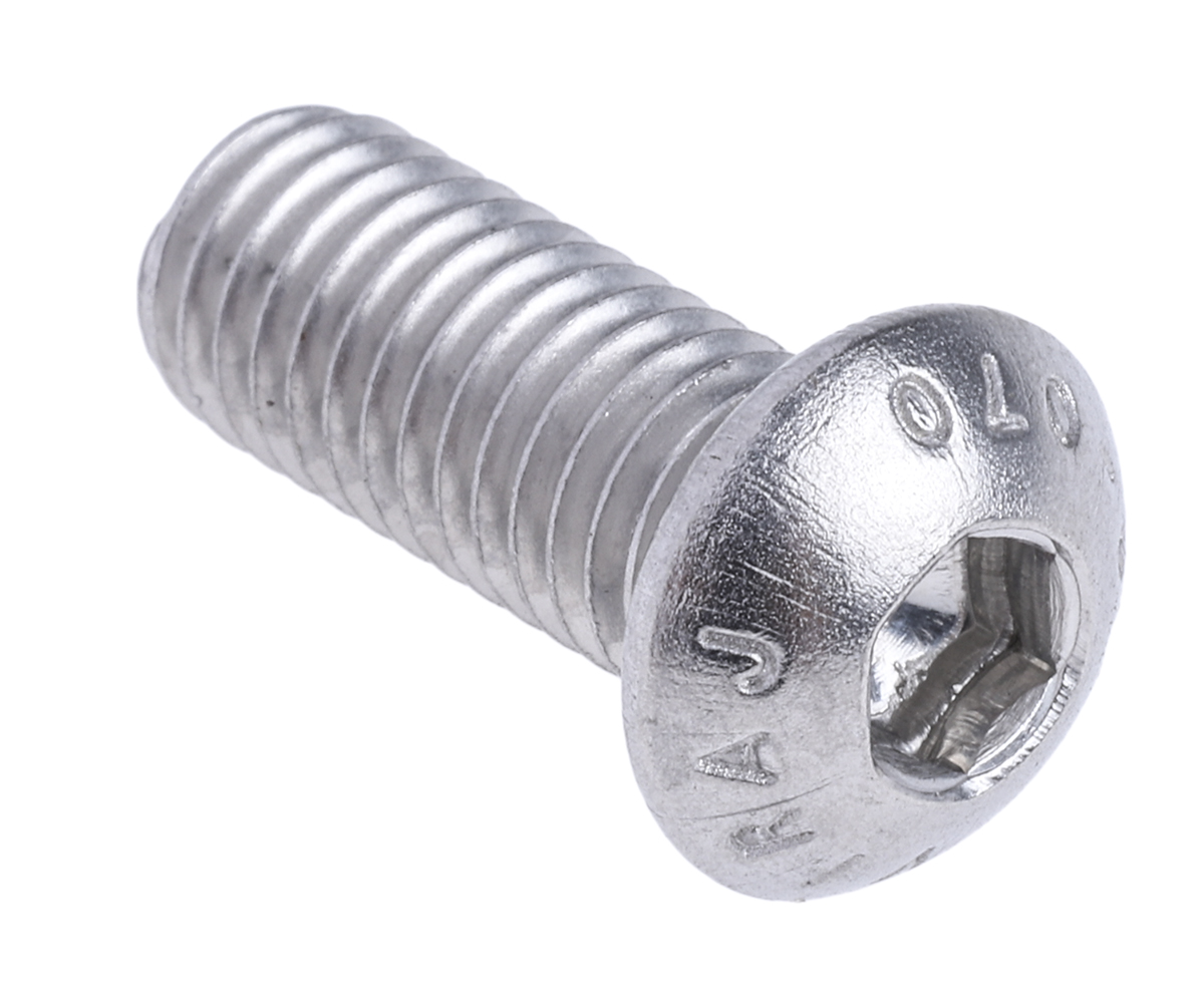 RS PRO Stainless Steel Hex Socket Button Screw, ISO 7380, M8 x 20mm