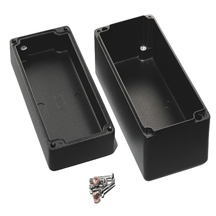 Hammond 1590Z Series Black Die Cast Aluminium Alloy Enclosure, IP68, Flanged, Black Lid, 175 x 80 x 60mm