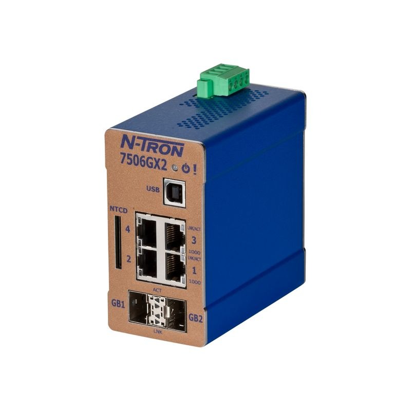 N-Tron GX2 Series DIN Rail Mount Ethernet Switch, 4 RJ45 Ports, 10/100/1000Mbit/s Transmission, 10 → 49V dc