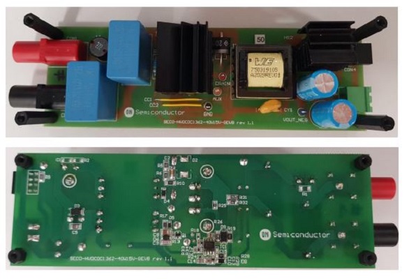 onsemi SECO-HVDCDC1362-40W15V-GEVB Power Supply for NVHL160N120SC1, NCV1362AADR2G for SiC Diode, MOSFET, PSR Flyback