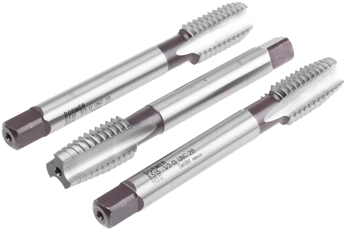 Dormer Tap Set HSS 3-Piece UNC Standard Hand Tap 1/2-13 UNC Thread