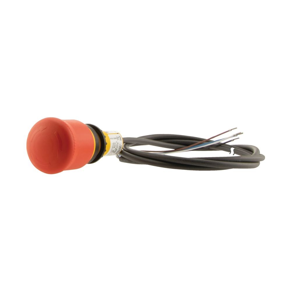 Eaton 185176 Series Turn to Release Emergency Stop Push Button, 38mm Cutout, 2NC, IP65, IP66, IP67, IP69K