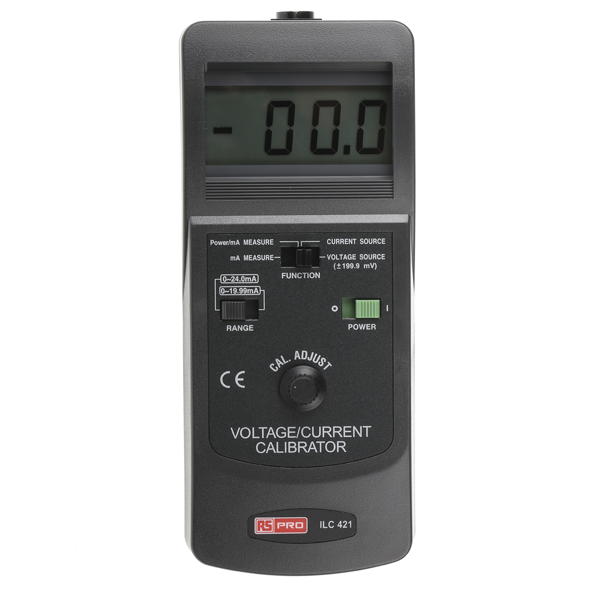RS PRO CC421-G Current & Voltage Calibrator, Max Voltage +199.9mV dc, Max Current 24mA