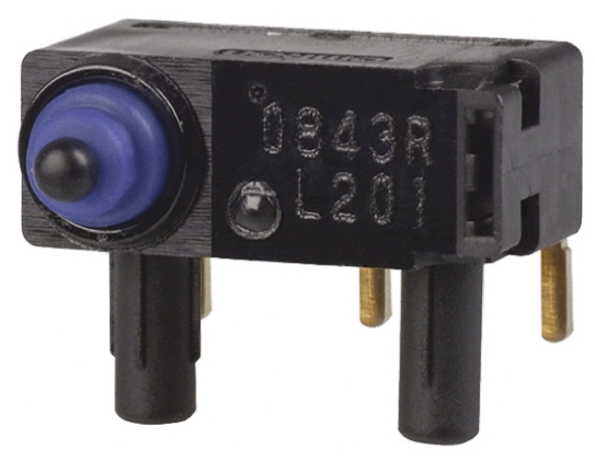 Omron Pin Plunger Micro Switch, Left Angle PCB Terminal, 2 A @ 12 V dc, SPDT, IP67