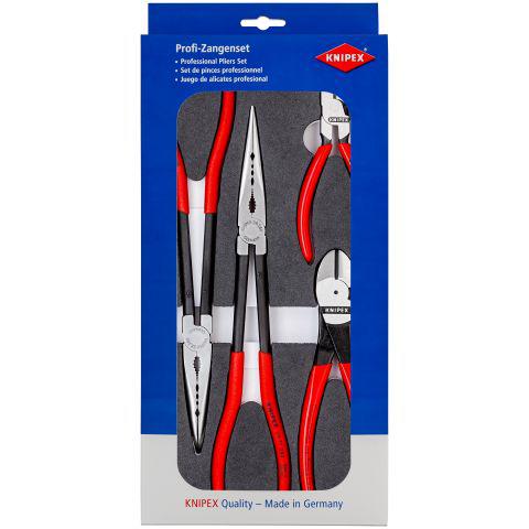 Knipex 4-Piece Plier Set, Flat, Straight Tip, 335 mm Overall