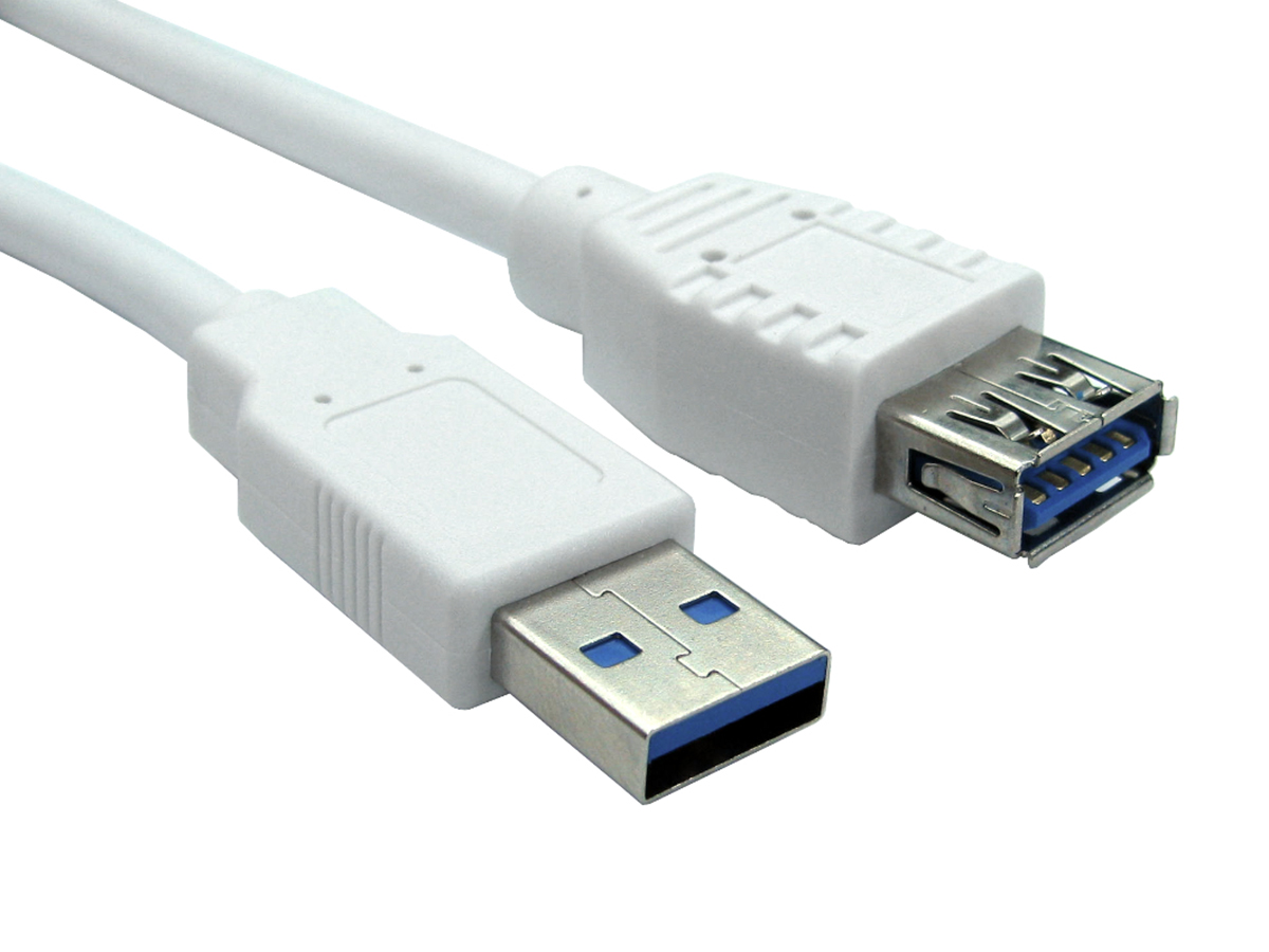 RS PRO USB 3.0, Male USB A to Female USB A, 1.8m