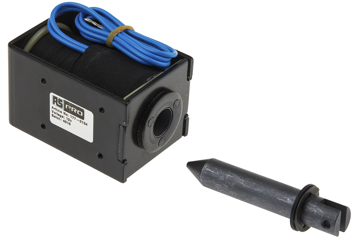 RS PRO Linear Solenoid, 12 V dc, 84 x 52 x 58 mm