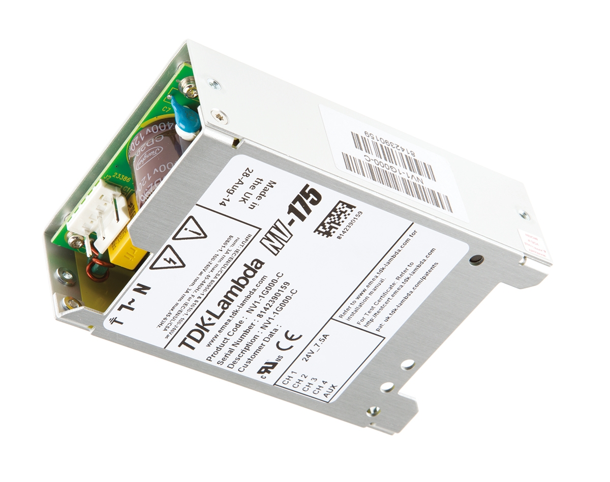 TDK-Lambda Switching Power Supply, NV1-1G000-C, 24V dc, 7.5A, 175W, 1 Output, 90 → 264V ac Input Voltage