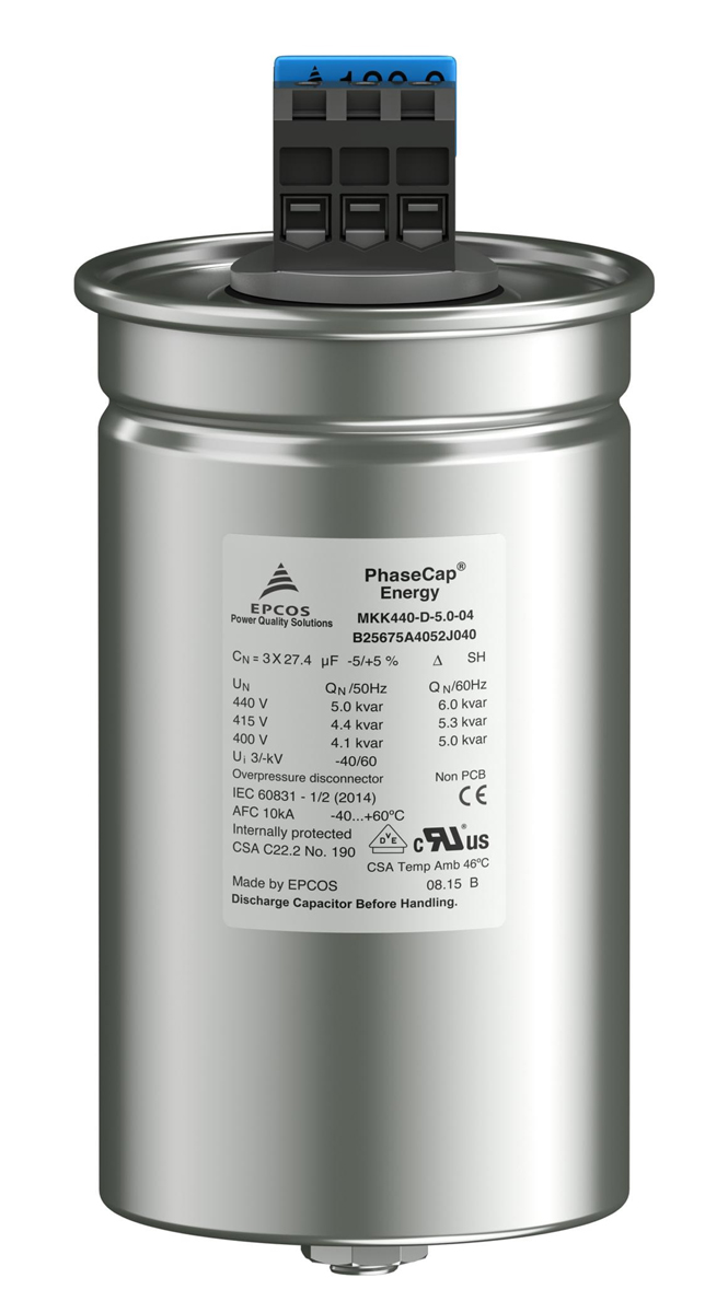 EPCOS Power Factor Correction Capacitor (PFC) 3 x 68.5μF 12.5kvar 15kvar 3