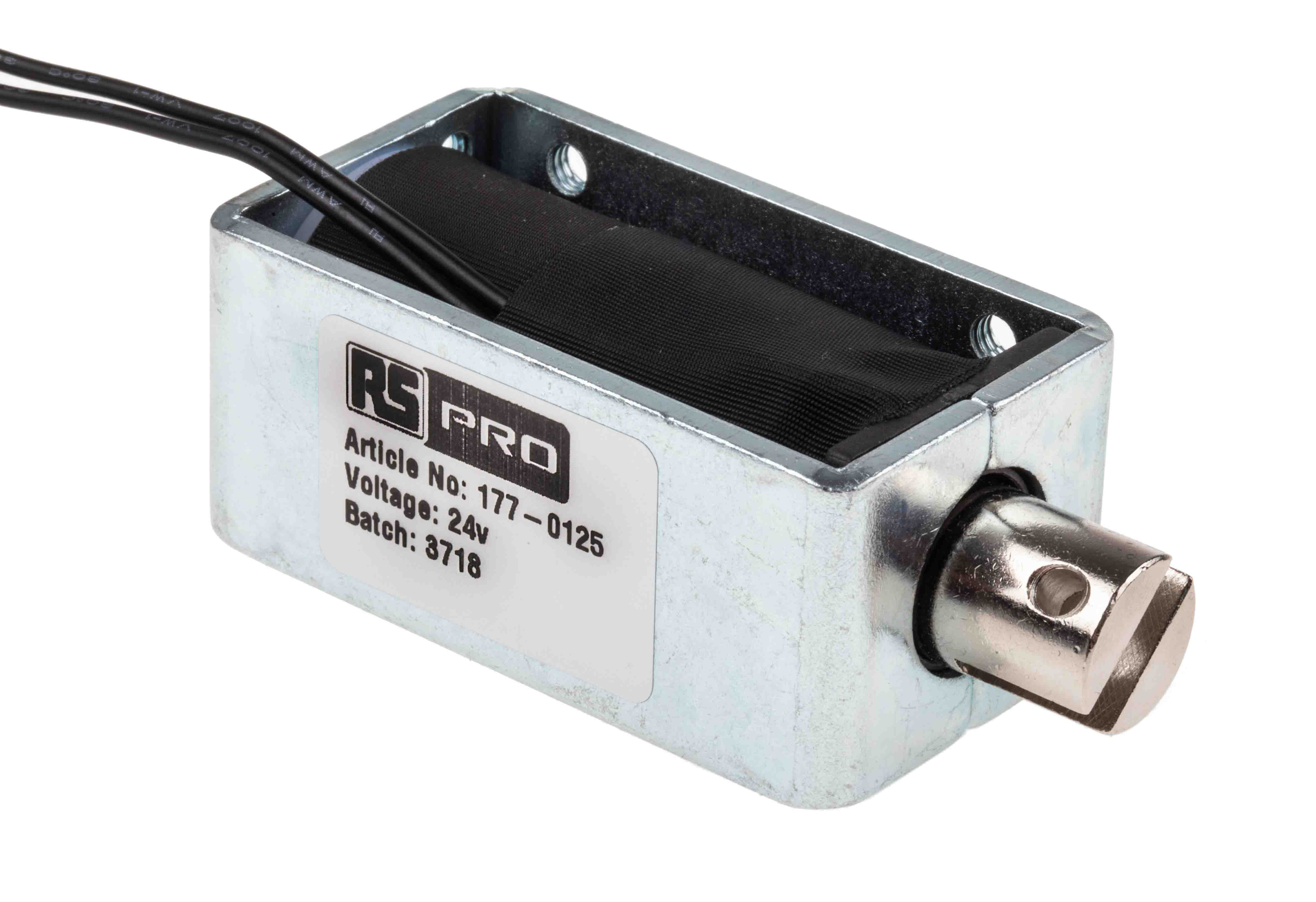 RS PRO Linear Solenoid, 24 V dc, 58 x 25.4 x 31.8 mm