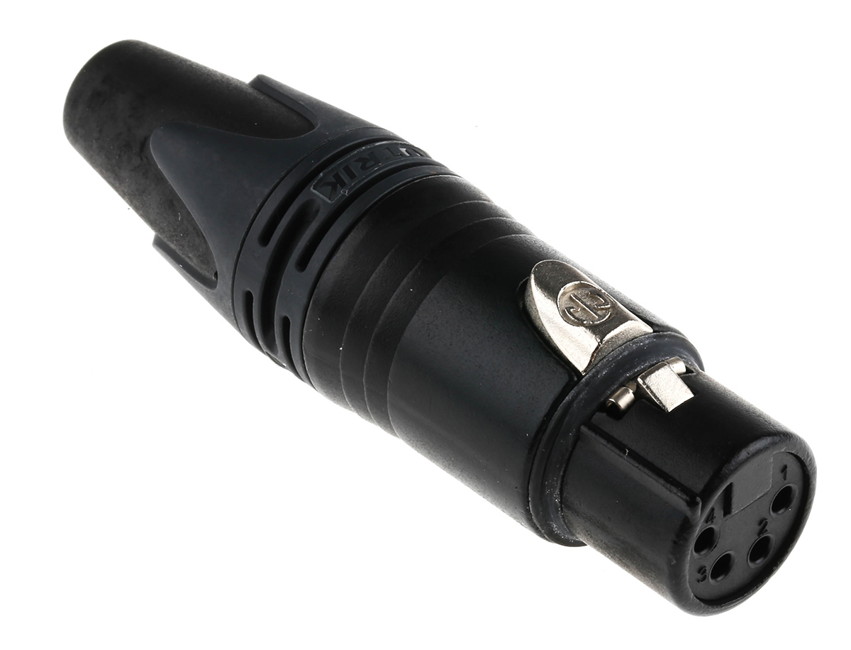 Neutrik Cable Mount XLR Connector, Female, 50 V, 4 Way, Gold Plating