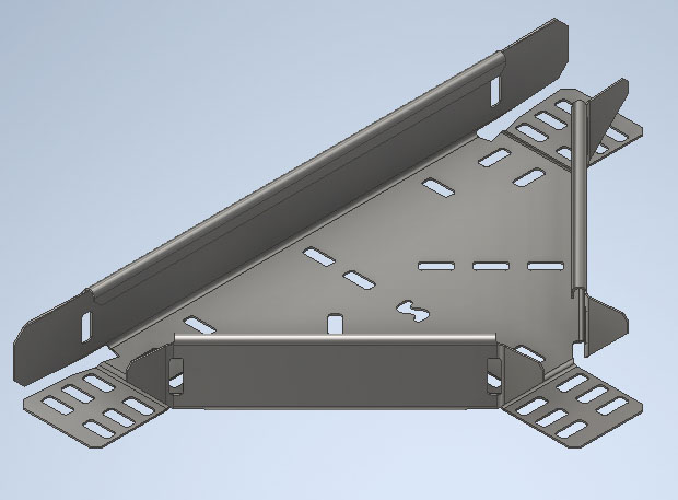 Legrand Heavy Duty Equal Tee Hot Dip Galvanised Steel Cable Tray Accessory, 75 mm Width, 50mm Depth