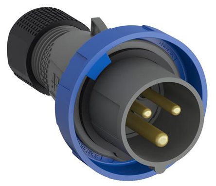 Amphenol Industrial, Easy & Safe IP67 Blue Cable Mount 2P + E Industrial Power Plug, Rated At 32A, 230 V