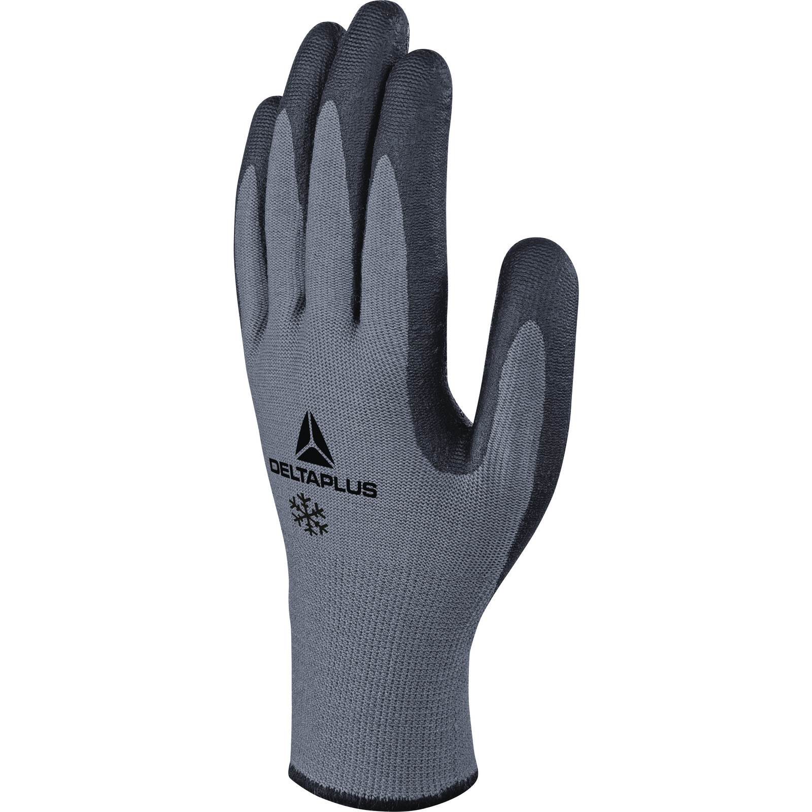 Delta Plus VE728 Black, Grey Acrylic, Polyester (Liner) Work Gloves, Size 10, Nitrile Coating