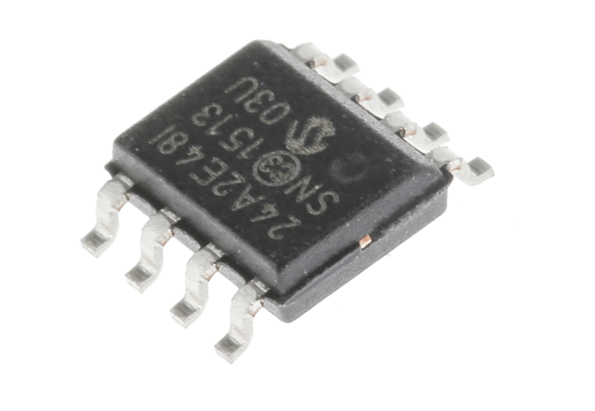 Microchip 24AA02E48-I/SN,  2 kB Serial EEPROM,  900 ns 8-Pin SOIC Serial-I2C
