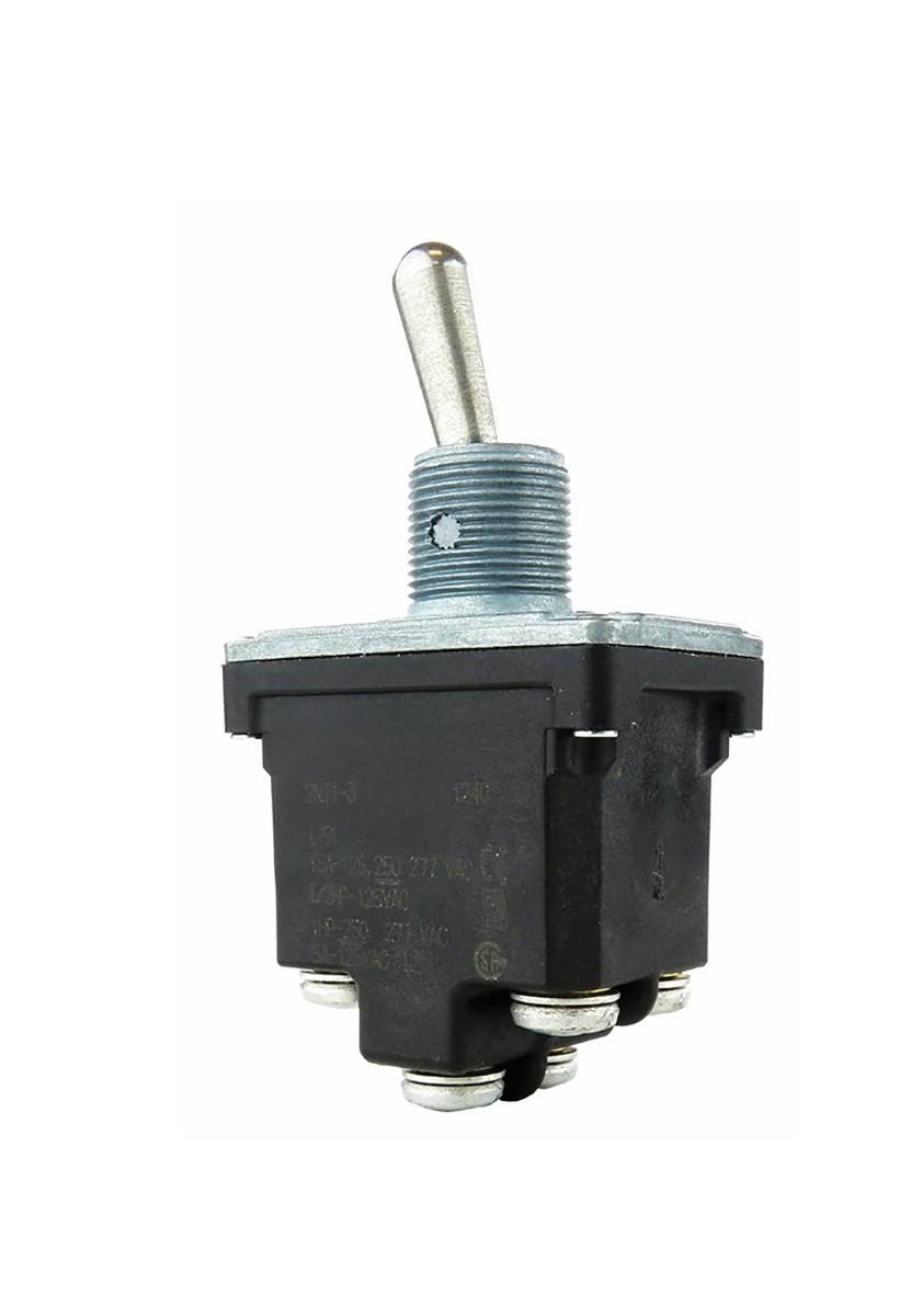 Honeywell Toggle Switch, Panel Mount, (On)-Off-(On), DPDT, Screw Terminal