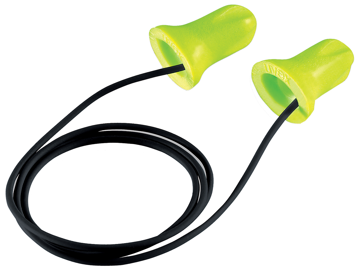 uvex uvex hi-com Series Black, Green Disposable Corded Ear Plugs, 26dB Rated, 100 Pairs