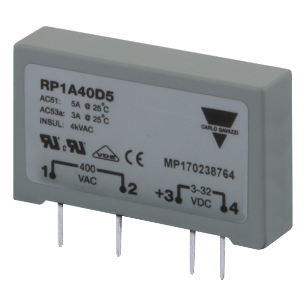 Carlo Gavazzi RP1 Series Solid State Relay, 3 A Load, PCB Mount, 480 V ac Load, 32 Vdc Control