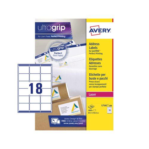 Avery White Adhesive High Visibility Label Sheet, Pack of 100Sheets