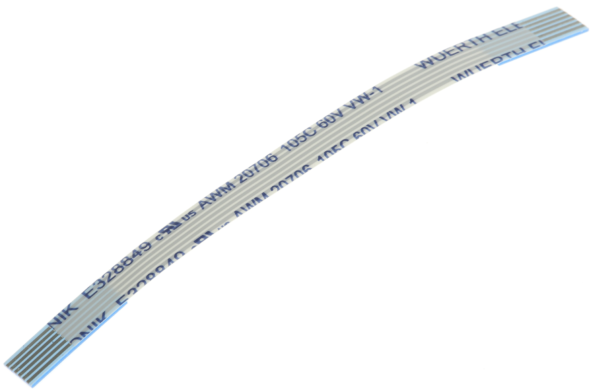 Wurth Elektronik 6876 Series FFC Ribbon Cable, 6-Way, 0.5mm Pitch, 50mm Length