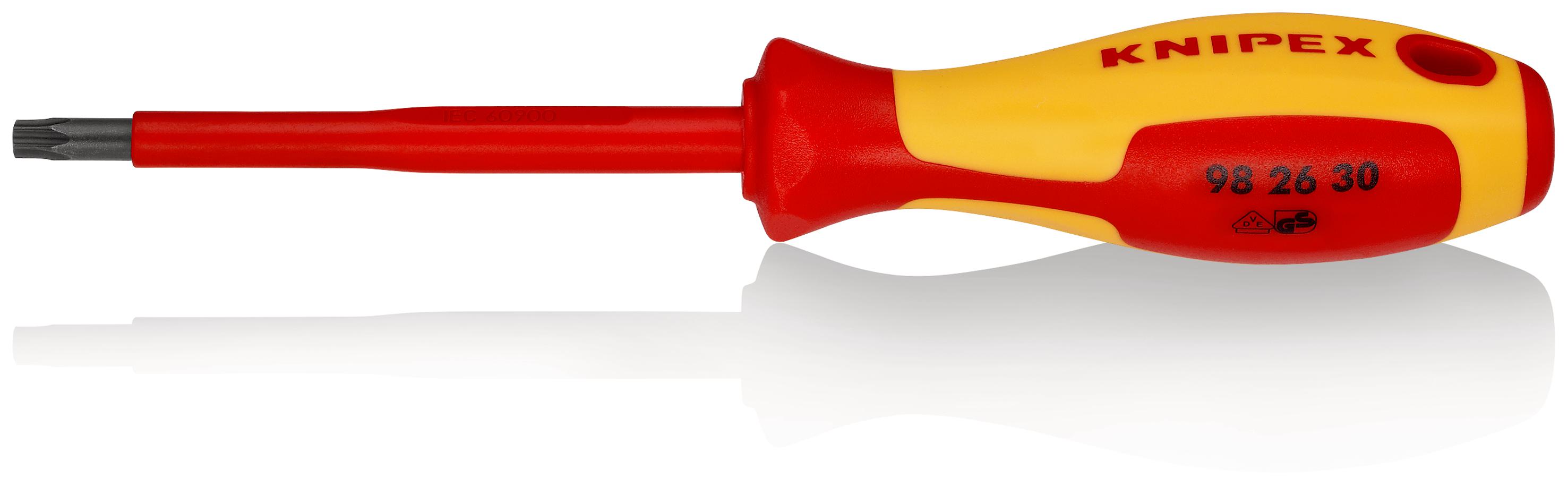 Knipex Torx Insulated Screwdriver, TX30 Tip, 100 mm Blade, VDE/1000V, 210 mm Overall
