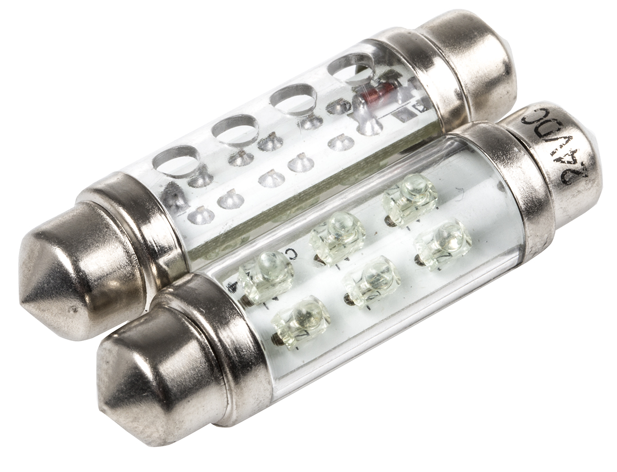 JKL Components LED Car Bulb, Green, Festoon shape