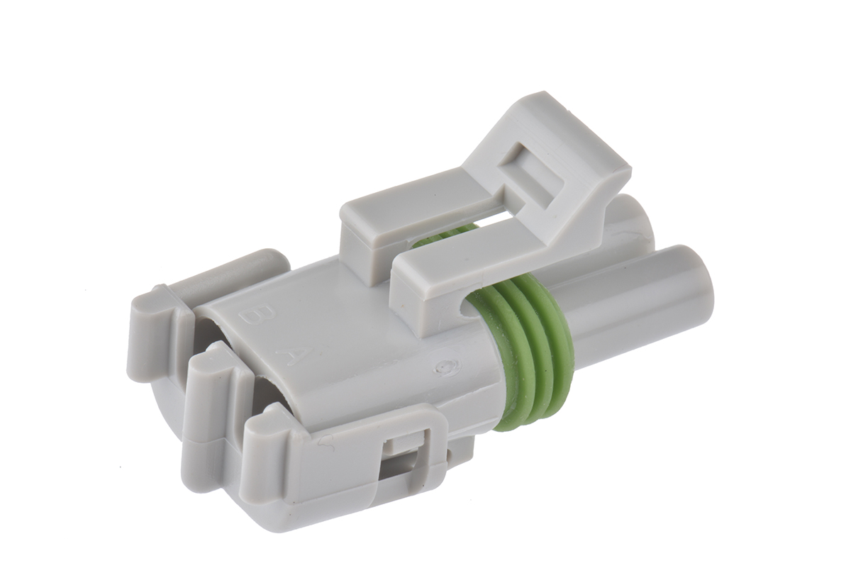 Delphi, Weather-Pack Automotive Connector Socket Grey Cable Mount 2 Way, Crimp Termination 12103784