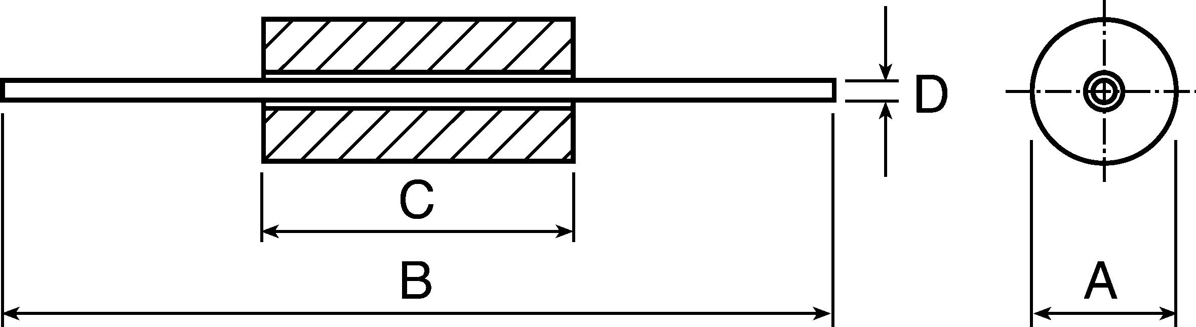 Fair-Rite Ferrite Bead, 3.5 (Dia.) x 4.45mm (Axial), 52Ω impedance at 100 MHz