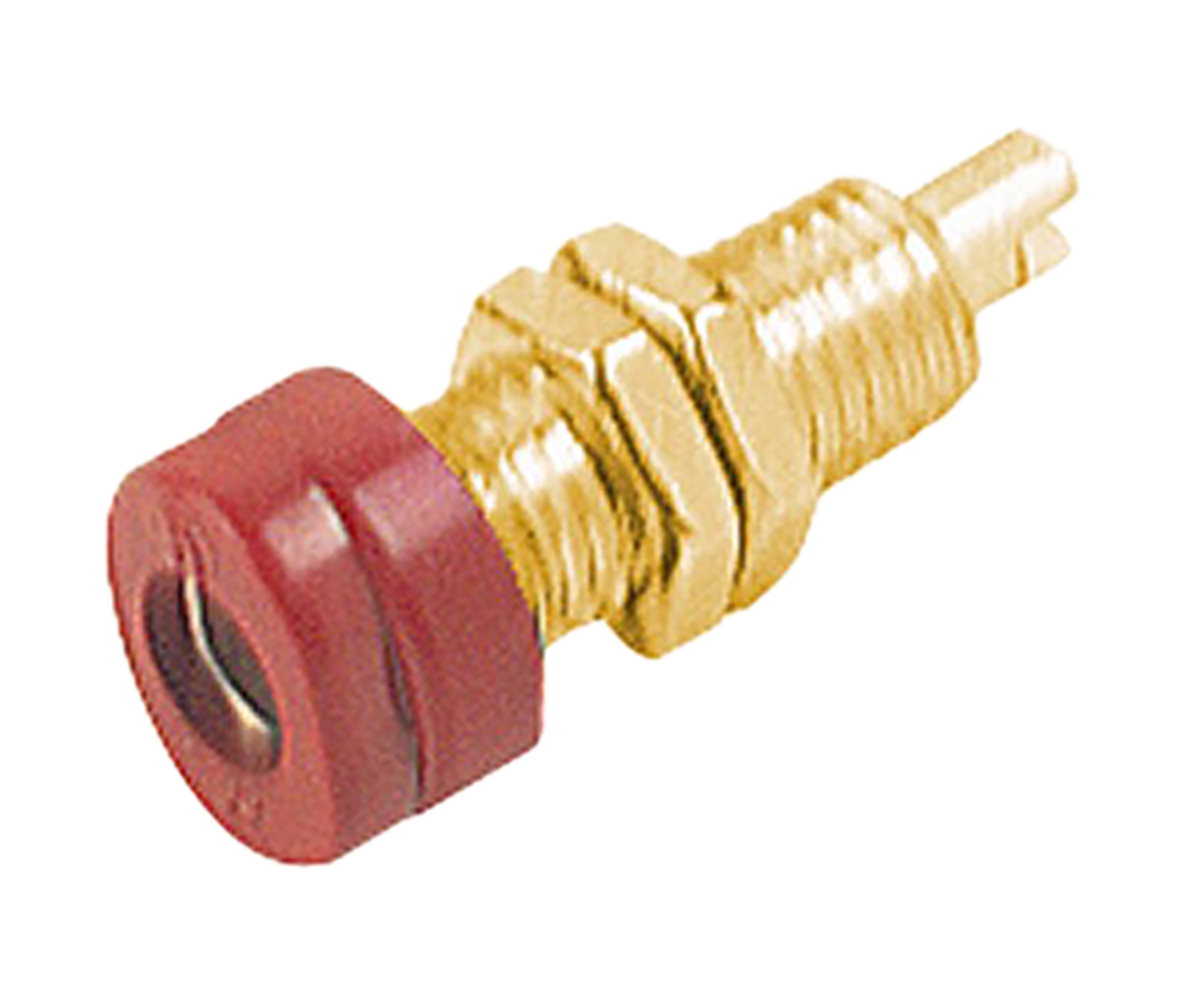 Hirschmann Test & Measurement Red Female Banana Socket, 4 mm Connector, M6 Thread, Solder Termination, 16A, 30 V ac,