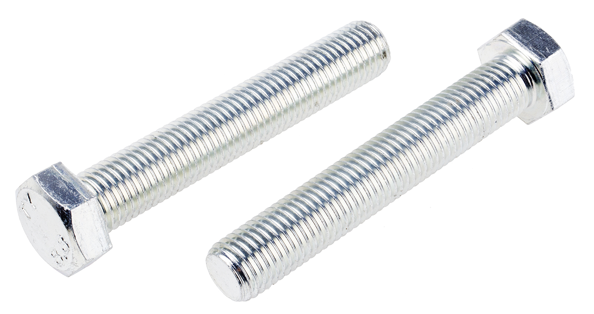 RS PRO Bright Zinc Plated Steel, Hex Bolt, M20 x 120mm