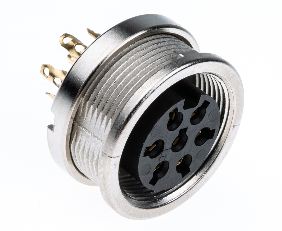 Lumberg, KFV 7 Pole M16 Din Socket, DIN EN 60529, 5A, 250 V ac IP40, Female, Panel Mount