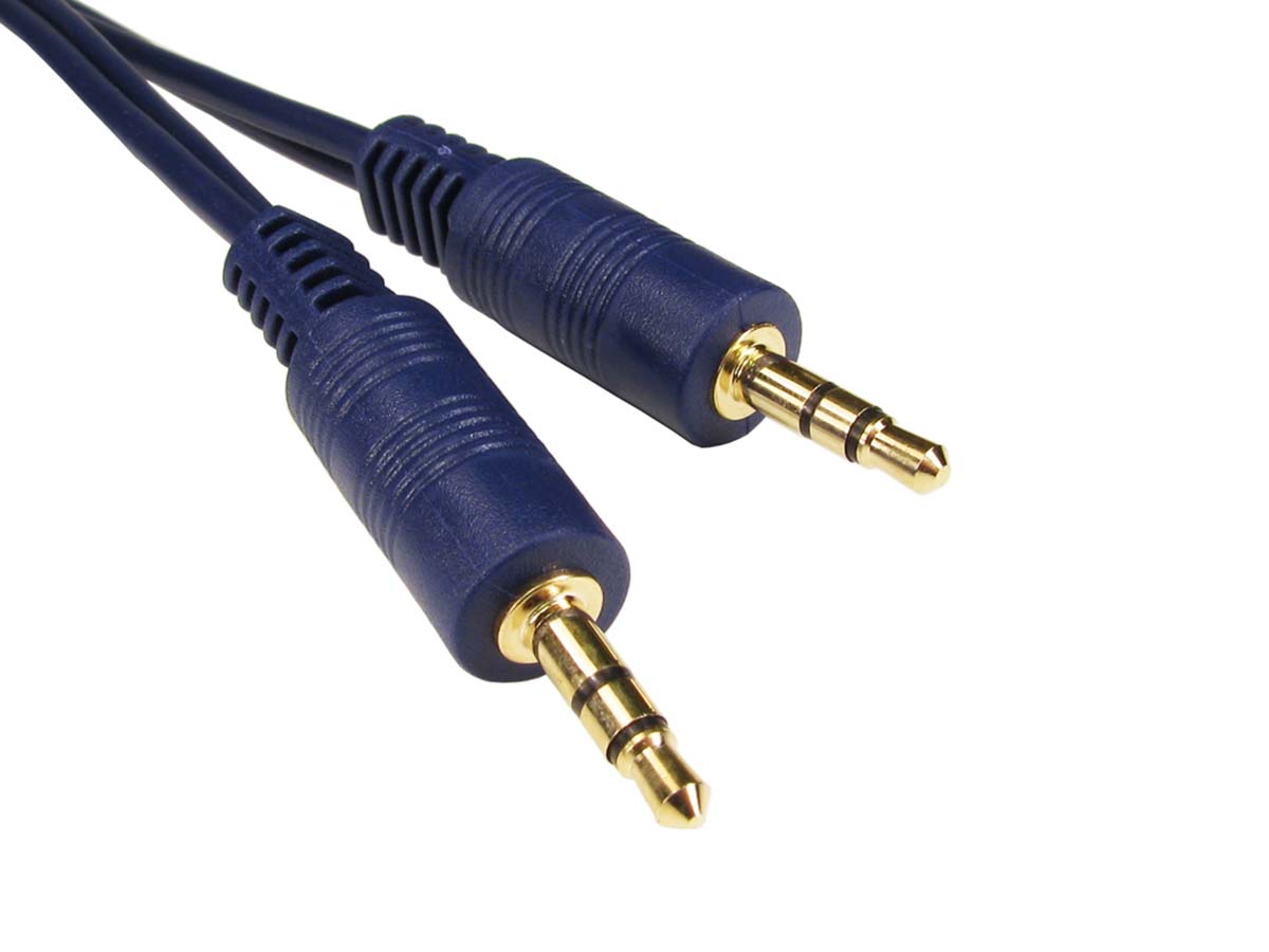 RS PRO Male 3.5mm Stereo Jack to Male 3.5mm Stereo Jack Aux Cable, Blue, 20m