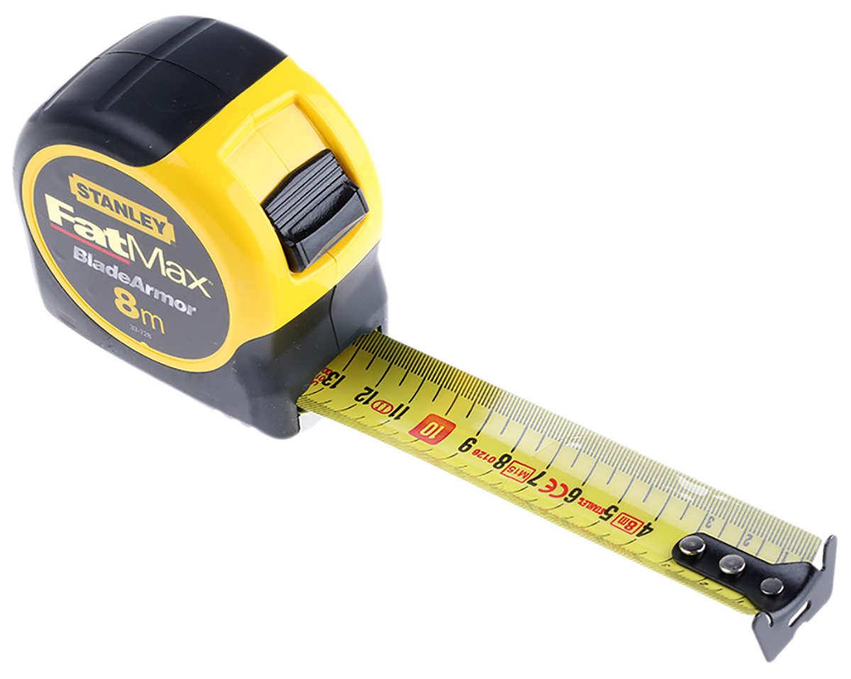 Stanley FatMax 8m Tape Measure, Metric, With RS Calibration