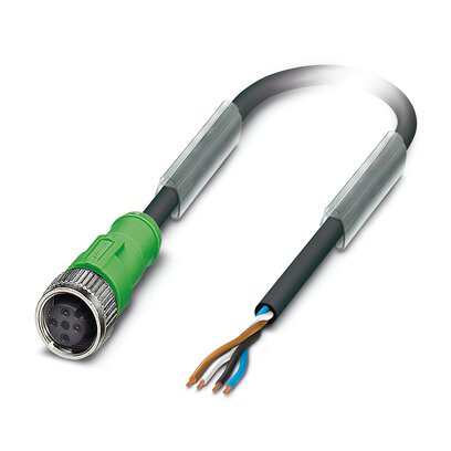 Phoenix Contact Free Cable End to Female 4 way Straight Socket M12 Sensor Actuator Cable, 3 m