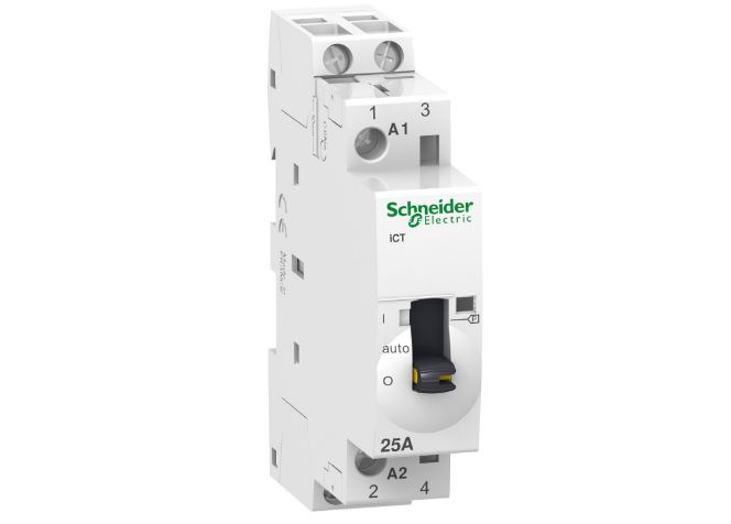 Schneider Electric Acti9 iCT Contactor, 24 V Coil, 2-Pole, 25 A, 2NO