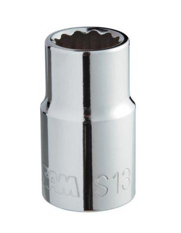 SAM 1/2 in Drive 21mm Standard Socket, 12 point, 38 mm Overall Length