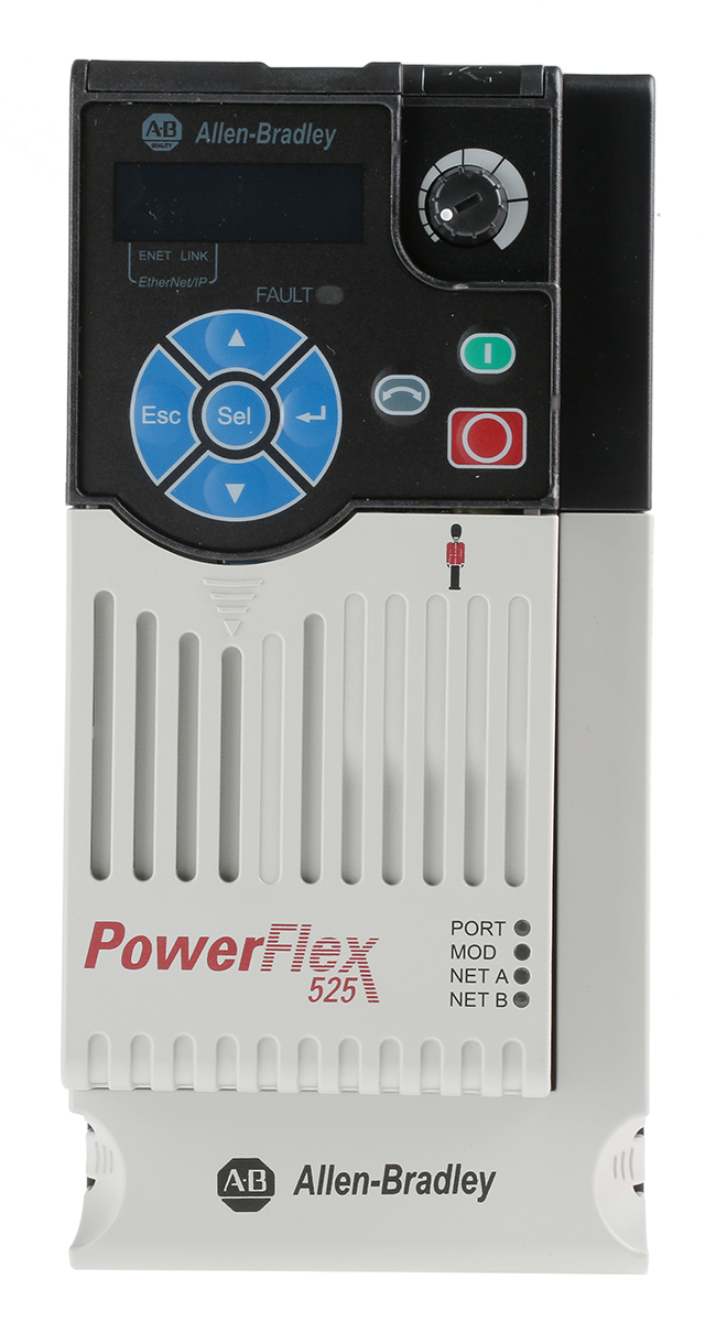 Allen Bradley Inverter Drive, 4 kW, 3 Phase, PowerFlex 525 Series 528 V 10.5 A