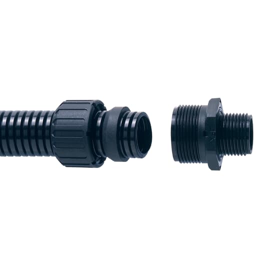 Adaptaflex Straight, Conduit Fitting, 13mm Nominal Size, PG11, Nylon 66, Black IP67 rating