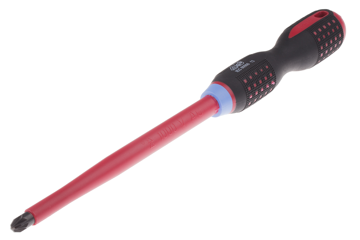 Bahco Pozidriv  Screwdriver, PZ4 Tip, 200 mm Blade, VDE/1000V, 365 mm Overall