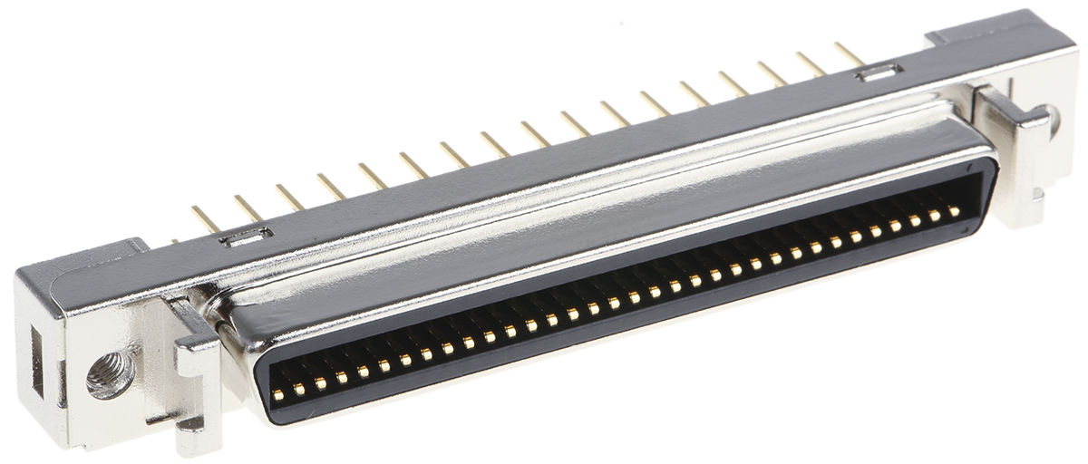 3M, 102 Female 68 Pin Straight Through Hole PCB D-sub Connector 1.27mm Pitch, Solder, Quick Latch