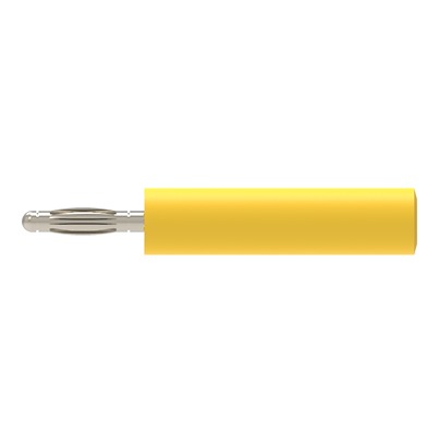 Schutzinger Yellow, Male to Female Test Connector Adapter With Metal contacts and Nickel Plated - Socket Size: 4mm