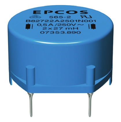 EPCOS 47 mH ±30% Ferrite Power Line Choke, 300mA Idc, 2.5Ω Rdc 250 V ac, B82721A