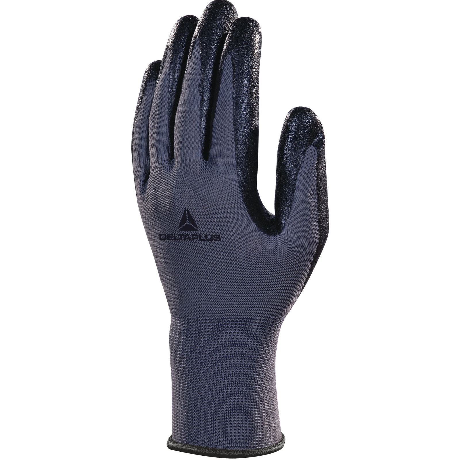 Delta Plus VE722 Black, Grey Polyester Work Gloves, Size 9, Nitrile Coating