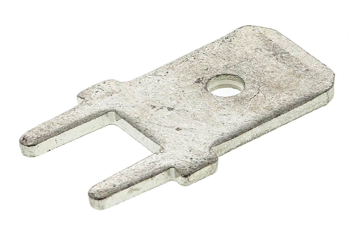 TE Connectivity FASTON .250 Uninsulated Male Spade Connector, PCB Tab, 6.35 x 0.81mm Tab Size