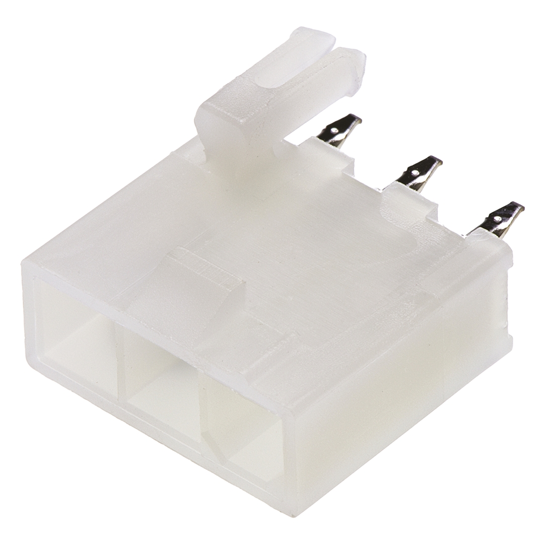 Molex Mini-Fit Jr Series Vertical Through Hole PCB Header, 3 Contact(s), 4.2 mm Pitch, 1 Row, Shrouded