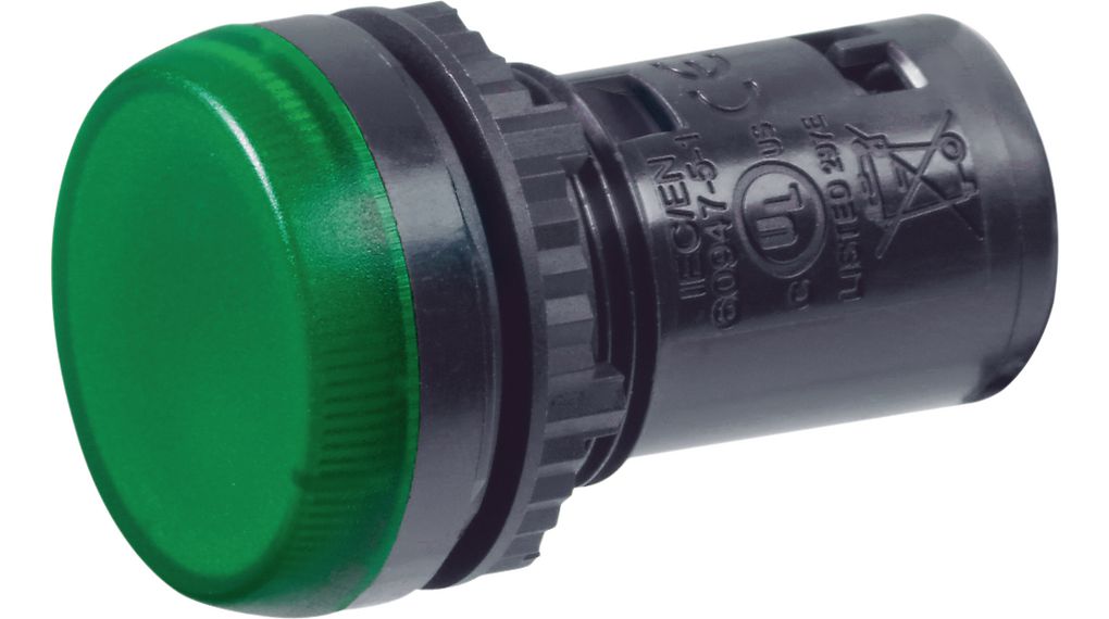 BACO Green LED LED Reflector Bulb, 24V ac/dc, 22mm Diameter
