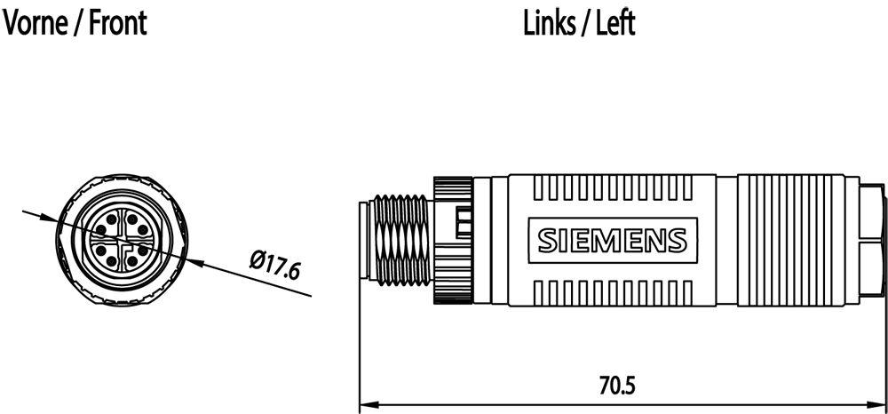 Siemens Plug Ethernet Connector, Cable Mount, Cat6a Straight 4 x 2 Port 8 -Way